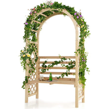 Load image into Gallery viewer, 81 Inch Wood Garden Arch Trellis with 2-Person Bench - Adler&#39;s Store