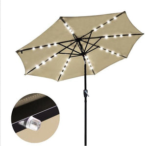 9 Ft Classic Shape LED Tilt Patio Umbrella - Adler's Store