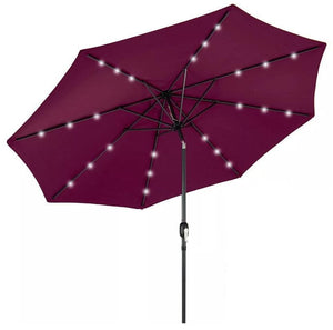 9 Ft Classic Shape LED Tilt Patio Umbrella - Adler's Store