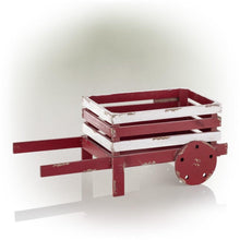 Load image into Gallery viewer, 9 Inch Tall American Flag Wooden Wheelbarrow Red White and Blue Planter - Adler&#39;s Store