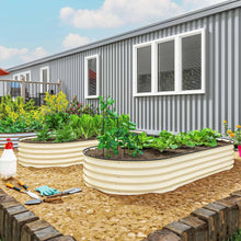 Load image into Gallery viewer, 2 Metal 7' x 3' x 1' Raised Planter Boxes with Support Stakes and Gloves