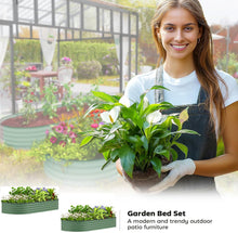 Load image into Gallery viewer, 2 Metal 7' x 3' x 1' Raised Planter Boxes with Support Stakes and Gloves