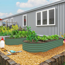 Load image into Gallery viewer, 2 Metal 7' x 3' x 1' Raised Planter Boxes with Support Stakes and Gloves