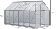 Load image into Gallery viewer, Greenhouse structure with dimensions labeled on a white background