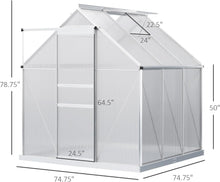 Load image into Gallery viewer, Greenhouse with dimensions labeled on a white background