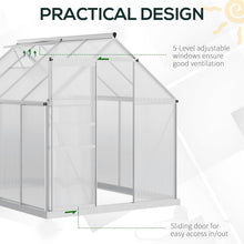 Load image into Gallery viewer, Greenhouse with adjustable windows and sliding door on a white background