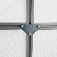 Load image into Gallery viewer, Metal frame corner with screws on a white background