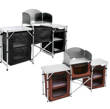 Load image into Gallery viewer, New Portable Camping Kitchen Picnic Cabinet Table Folding Cooking Storage Rack