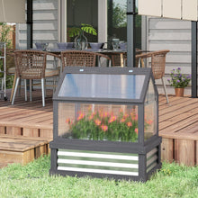 Load image into Gallery viewer, Wooden planter box with plants on a patio area