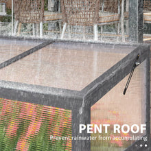 Load image into Gallery viewer, Pent roof design with rainwater drainage system, text 'Pent Roof' and 'Prevent rainwater from accumulating'.