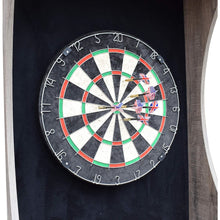 Load image into Gallery viewer, Free-Standing Game Room Dartboard Cabinet Set with 18 Steel-Tip Darts and Storage