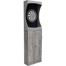 Load image into Gallery viewer, Free-Standing Game Room Dartboard Cabinet Set with 18 Steel-Tip Darts and Storage