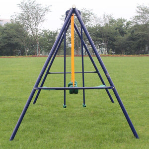 Outdoor Fun and Play Double Swing and Glider Metal Swing Set