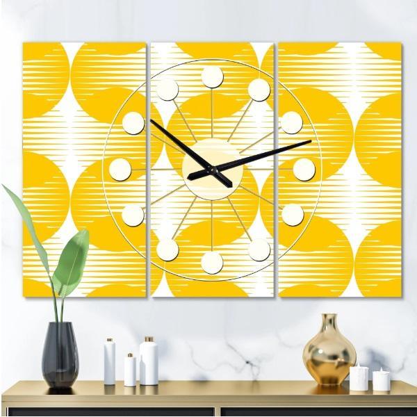 Abstract 3-Panels Mid Century Wall Clock - Adler's Store