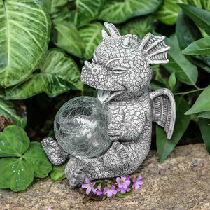 Adorable Baby Dragon Sculptures with Solar LED Lights - Adler's Store