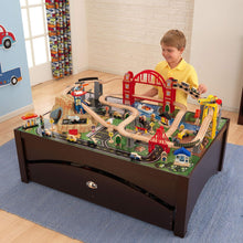 Load image into Gallery viewer, Big City Wooden Train Set with Game Table and 100 Piece Accessory Set - Adler&#39;s Store