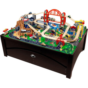 Big City Wooden Train Set with Game Table and 100 Piece Accessory Set - Adler's Store