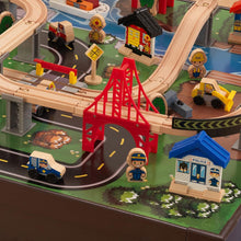 Load image into Gallery viewer, Big City Wooden Train Set with Game Table and 100 Piece Accessory Set - Adler&#39;s Store