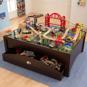 Big City Wooden Train Set with Game Table and 100 Piece Accessory Set - Adler's Store