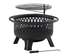 Load image into Gallery viewer, Black 30 Inch Steel Fire Pit and BBQ - Adler&#39;s Store
