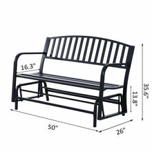 Load image into Gallery viewer, Black Patio Glider Steel Rocking Bench - Adler&#39;s Store