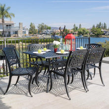 Load image into Gallery viewer, Cast Aluminum 7-Piece Black Sand Patio Dining Set - Adler&#39;s Store