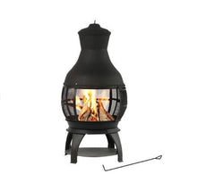 Load image into Gallery viewer, Cast Iron Chiminea Fire Pit with Mesh Spark Screen and Poker - Adler&#39;s Store