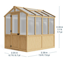 Load image into Gallery viewer, Cedar Wood Greenhouse with Double Poly Walls Automatic Vents and Air Flow Base - Adler&#39;s Store