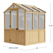 Load image into Gallery viewer, Cedar Wood Greenhouse with Double Poly Walls Automatic Vents and Air Flow Base - Adler&#39;s Store