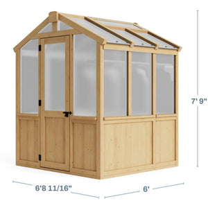 Cedar Wood Greenhouse with Double Poly Walls Automatic Vents and Air Flow Base - Adler's Store