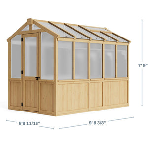Cedar Wood Greenhouse with Double Poly Walls Automatic Vents and Air Flow Base - Adler's Store