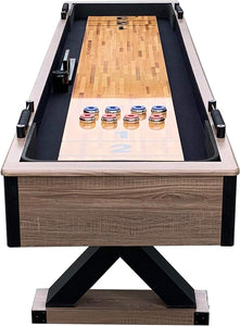 Classic 9 Foot Wooden Shuffleboard Table with 8 Pucks Brush and Wax - Adler's Store