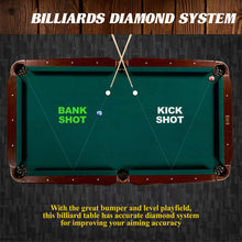Load image into Gallery viewer, Classic 90 Inch Billiards Table with Cue Rack and Dartboard Set - Adler&#39;s Store