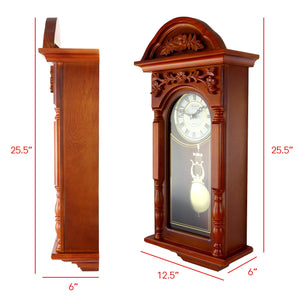 Classic Antique Style Chiming Padauk Oak finish Wall Clock - Adler's Store