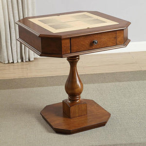Classic Wooden Chess End Table With 2-1 Reversible Game Board Top and Drawers - Adler's Store
