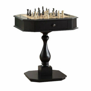 Classic Wooden Chess End Table With 2-1 Reversible Game Board Top and Drawers - Adler's Store