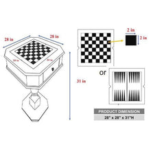 Load image into Gallery viewer, Classic Wooden Chess End Table With 2-1 Reversible Game Board Top and Drawers - Adler&#39;s Store