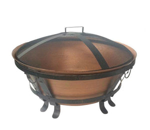 Copper 34 Inch Cauldron Style Cast Iron Fire Pit - Adler's Store