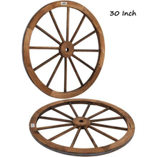 Load image into Gallery viewer, Decorative Vintage Western Style Hanging Carbonized Fir Wood Wagon Wheel - Set of 2 - Adler&#39;s Store