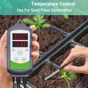 Digital 2-Stage Outlet Greenhouse Thermostat Temperature Controller - Adler's Store
