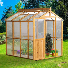 Load image into Gallery viewer, Fir Wood 81 x 93 x 98 Inch Greenhouse with Poly Panels and Roof Vent - Adler&#39;s Store