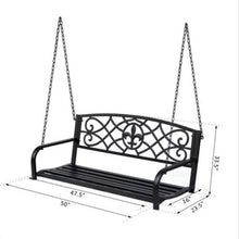 Load image into Gallery viewer, Fleur-De-Lis Design Steel Hanging Love Seat - Adler&#39;s Store