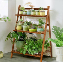 Load image into Gallery viewer, Foldable 3-tier Bamboo Flower Shelf - Adler&#39;s Store