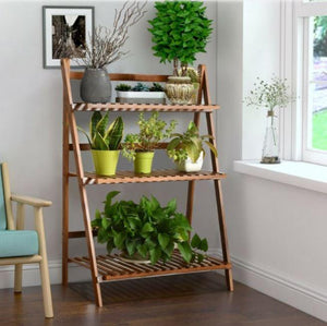 Foldable 3-tier Bamboo Flower Shelf - Adler's Store