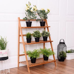 Foldable 3-tier Bamboo Flower Shelf - Adler's Store