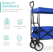 Load image into Gallery viewer, Folding Utility Camping Wagon with 2 Cup Holders and Removable Canopy - Adler&#39;s Store