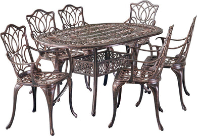 Haitian Cast Aluminum 7-piece Patio Dining Set - Adler's Store