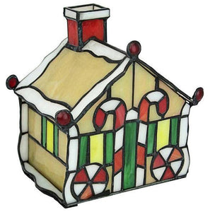 Hand-Crafted Gingerbread House Stained Glass Lamp Sculpture - Adler's Store