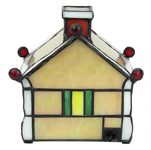 Hand-Crafted Gingerbread House Stained Glass Lamp Sculpture - Adler's Store