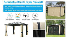 Load image into Gallery viewer, Hardtop 12 x 10 Ft Steel Gazebo with Mosquito Net and Awning - Adler&#39;s Store